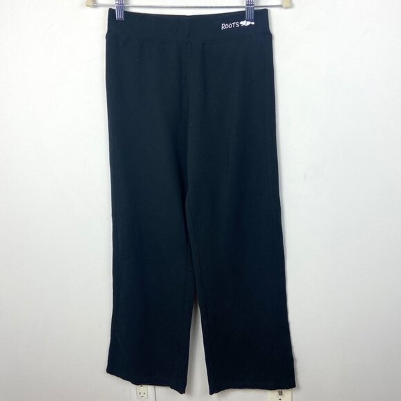 Roots Active Black Wide Leg Pants Medium Track Pants Sweatpant High Rise Legging - Picture 9 of 15